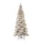 7.5ft Pre-Lit Flocked Layered Spruce Artificial Christmas Tree, Warm White LED Lights